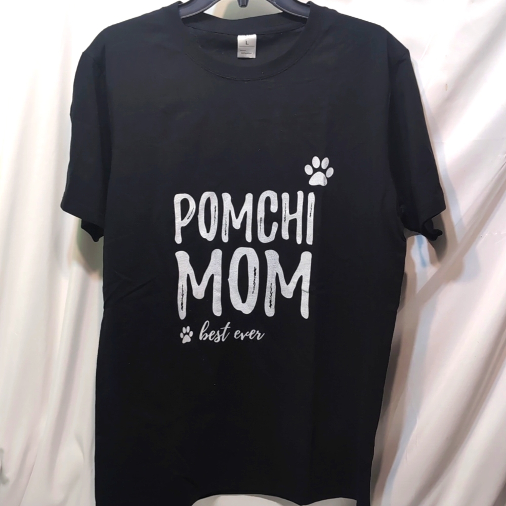 Black cotton t- Shirt Pomchi Mom size large